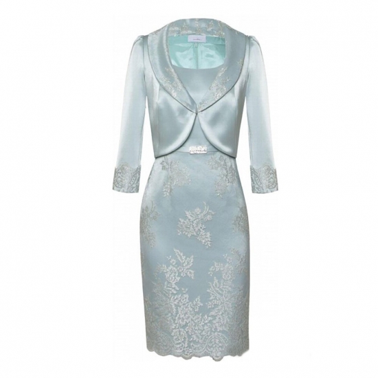 High Quality Appliques Sash Mother of the Bride Dresses with Jacket - Click Image to Close