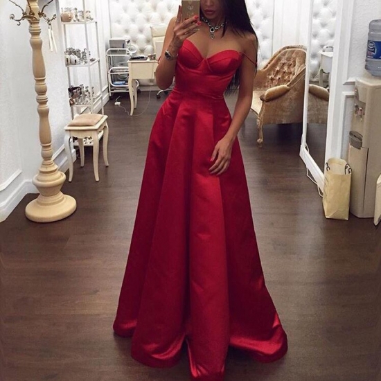 Charming Red Prom Dress - Sweetheart Sweep Train Ruched with Spaghetti Straps - Click Image to Close