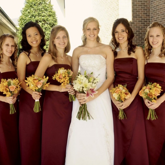 Sheath Spaghetti Straps Long Burgundy Satin Bridesmaid Dress - Click Image to Close