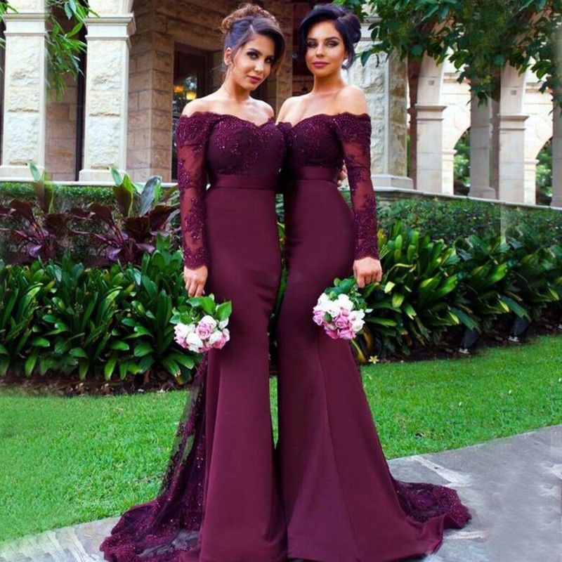 off the shoulder bridesmaids dresses