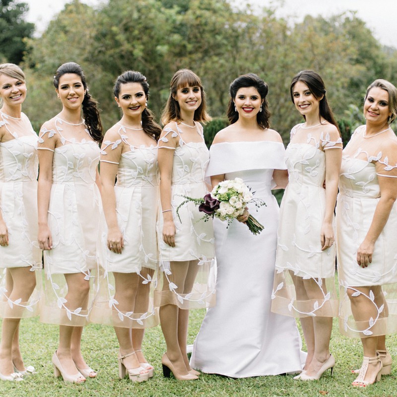 white bridesmaids dress