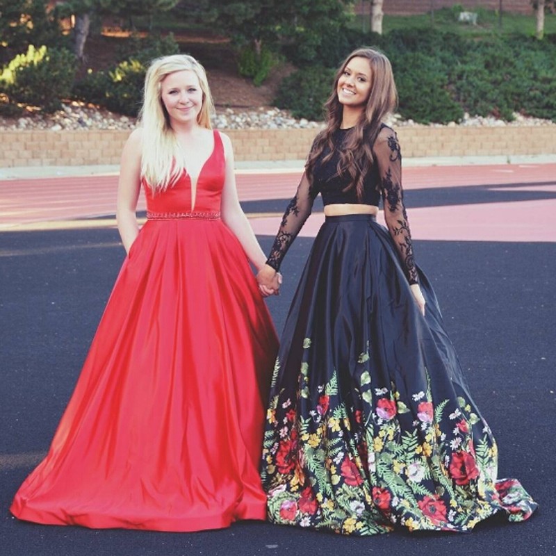 2 piece long dresses